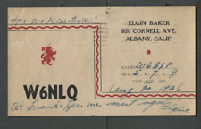 Ca 1932 Early Ham Radio (QSL) Card Call Letters W6NLQ From Albany Ca picture