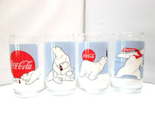 Set of (4) Coca Cola Collectible Drinking Glasses Polar Bear picture