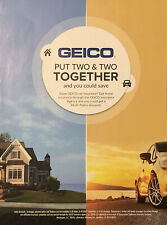 2018 Geico Insurance PRINT AD Home Auto Multi-Policy Discount Put 2 & 2 Together picture