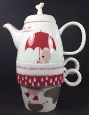 HTF Shinzi Katoh Tea For Two Rain Bear Teapot Two Cups Tea Strainer picture