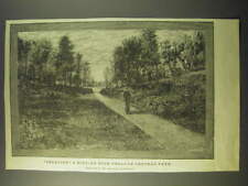1887 Illustration of Stealing a Bicycle Ride Through Central Park picture
