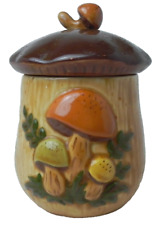 Vintage Mushroom Canister Small Handmade Art Pottery Signed picture