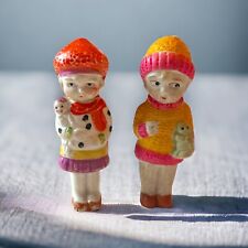 Antique Bisque Penny Doll Figurine 2 Pc Flaws Cute picture