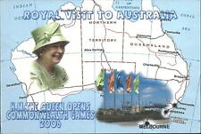 Queen Elizabeth 2006 visit to Australia ~ map ~ commonwealth Games ~ postcard picture