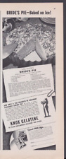 1940 Print Ad Knox Gelatine Mrs Knox's Bride's Pie Baked on Ice Recipe Cocoanut picture
