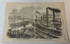 1862 magazine engraving~11x16 ~EMBARKATION OF GENERAL McCLERNAND'S BRIGADE picture