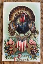 Beautiful Fancy Patriotic THANKSGIVING Turkey Antique Vintage Postcard picture