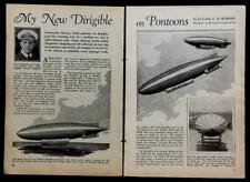 British Zeppelin Burney Dirigible w/Pontoons 1930 pictorial AIRSHIPS picture