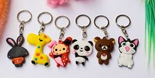 6 PCS of Anime Cartoon Panda Cat Bunny Bear Keychain Party Goody Bags Key Chain  picture