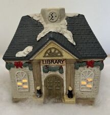 1994 Collection Ceramic Christmas Village House Library Lighted  6