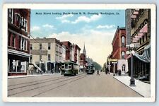 Burlington Iowa Postcard Main Street Looking North R.R. Crossing c1920 Vintage picture