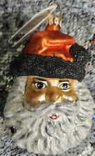 Vntg. Slavic Treasures Santa Claus Glass Christmas Ornament Used with Tag ( G54) picture