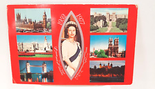 Queen Elizabeth 1977 Silver Jubilee Commemorative Postcard Postmarked See photos picture