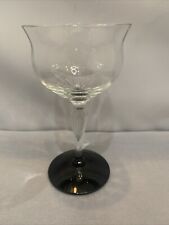 Weston Diamond Optic Cordial Stem Black Footed Glass picture