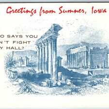 c1950s Sumner, IA Greetings from Roman Greek Ruins Comic Serious Postcard A234 picture