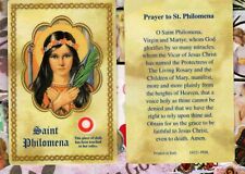 St. Saint Philomena with Prayer  - Relic PlasticStock Holy Card picture