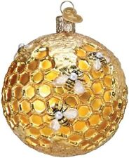 Old World Christmas BEE BLESSED ROUND (54504) Glass Ornament w/ OWC Box picture