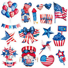 16Pcs Patriotic Refrigerator Magnets 4Th of July Stars Stripes Magnets Decoratio picture