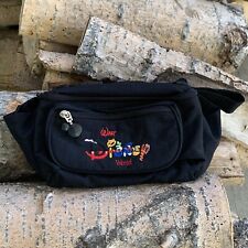 Vintage Walt Disney World Embroidered Black Fanny Pack Waist Pouch GUC picture