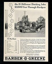 1929 Barber Greene Ditcher Advertisement Digger Construction Vtg Trade Print AD picture