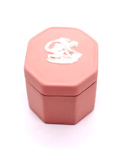 Wedgwood Pink Jasperware Pill/Ring Trinket Box  1.5”x 2”  England picture