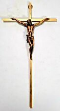 Brass INRI crucifix  9 3/4 inch tall, Jesus, Catholic  pre-owned picture