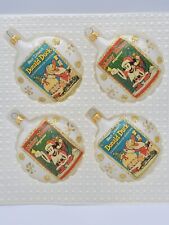 Set of 4 Vintage Walt Disney Traditional Glass Ornaments - MINT in original box picture