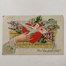 Antique Embossed E Nash Postcard Lovers Series Hand Dove Valentines Day Love picture