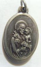Antique catholic Saint Joseph Guardian Angel religious pendant 53160 picture