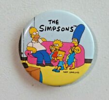 Vintage Pinback Button The Simpsons Family on Couch Matt Groening 1989 9877 picture