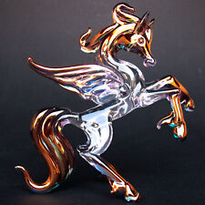 Pegasus Rearing Flying Horse Hand Blown Glass Figurine picture