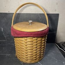 LONGABERGER ICE BUCKET BASKET COMBO  WOODEN LID INSULATED BUCKET COTTAGECORE picture