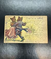 Vintage 1900s Teddy Roosevelt Bear Theme Comical Postcard Posted picture