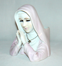 Porcelain Bust Nun Christian Holy Mother in Prayer 6x5