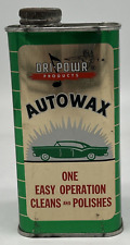 Vintage 1956 Dri-Powr Rare Products Auto Wax Can Empty Ford Car Graphics picture