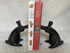 SPI Home Rustic Heavy Cast Iron Bunny Bookends Rabbit Mantle Art Library Decor picture