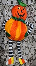 38” Ganz Wind Sport Sock Pumpkin Jack O Lantern Man Hanging VTG Halloween picture