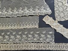 Antique Dainty Brussels Lace Trim Sewing Yardage (6) Sections picture