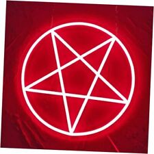  Satanic Pentagram Neon Signs for Wall Decor, Dimmable LED Inverted Pentagram  picture