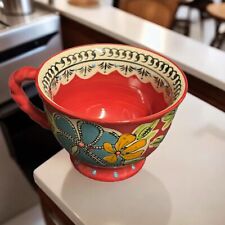 Yokohama Studio Mug Hand Painted Red Coffee Tea Floral Cup Japan picture