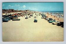 Daytona Beach FL-Florida, Driving On Hard Packed Sand, Vintage c1964 Postcard picture