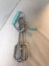 Vintage 1950’s Turner And Seymour Hand Mixer Turquoise Bakelite Stainless Steel picture