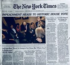 DEC 14, 2019 NY TIMES HISTORIC VOTE TO IMPEACH TRUMP *MINT & UNREAD* picture