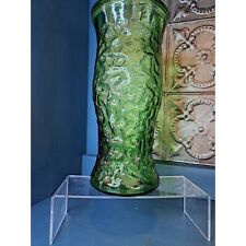 Vase, Green Vase, VINTAGE 1960's Hoosier Glass Crinkle Vase, Midcentury Vase, Vi picture