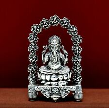 925 silver Hindu Ganesha art statue, Figurine, puja article home temple art13 picture