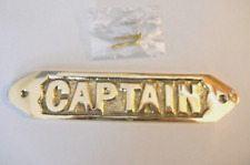 Solid Brass Captain Door Sign Or Wall Plaque Nautical Collectible Decor New picture