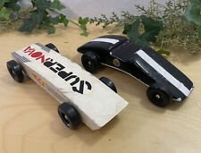 Pair - Vintage Pinewood Derby Cars BSA Cub Boy Scouts,Racing (Wheel Missing) picture