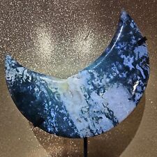 Stunning Moss Agate Moon with Stand picture