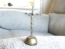 Small Vintage Metal Standing Crucifix picture