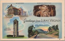 Luray Virginia Greetings Stony Man Peak Museum Singing Tower Caverns Postcard picture